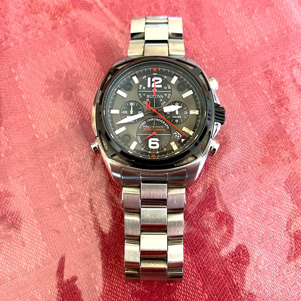 Bulova Precisionist Stainless Steel Watch 98b227